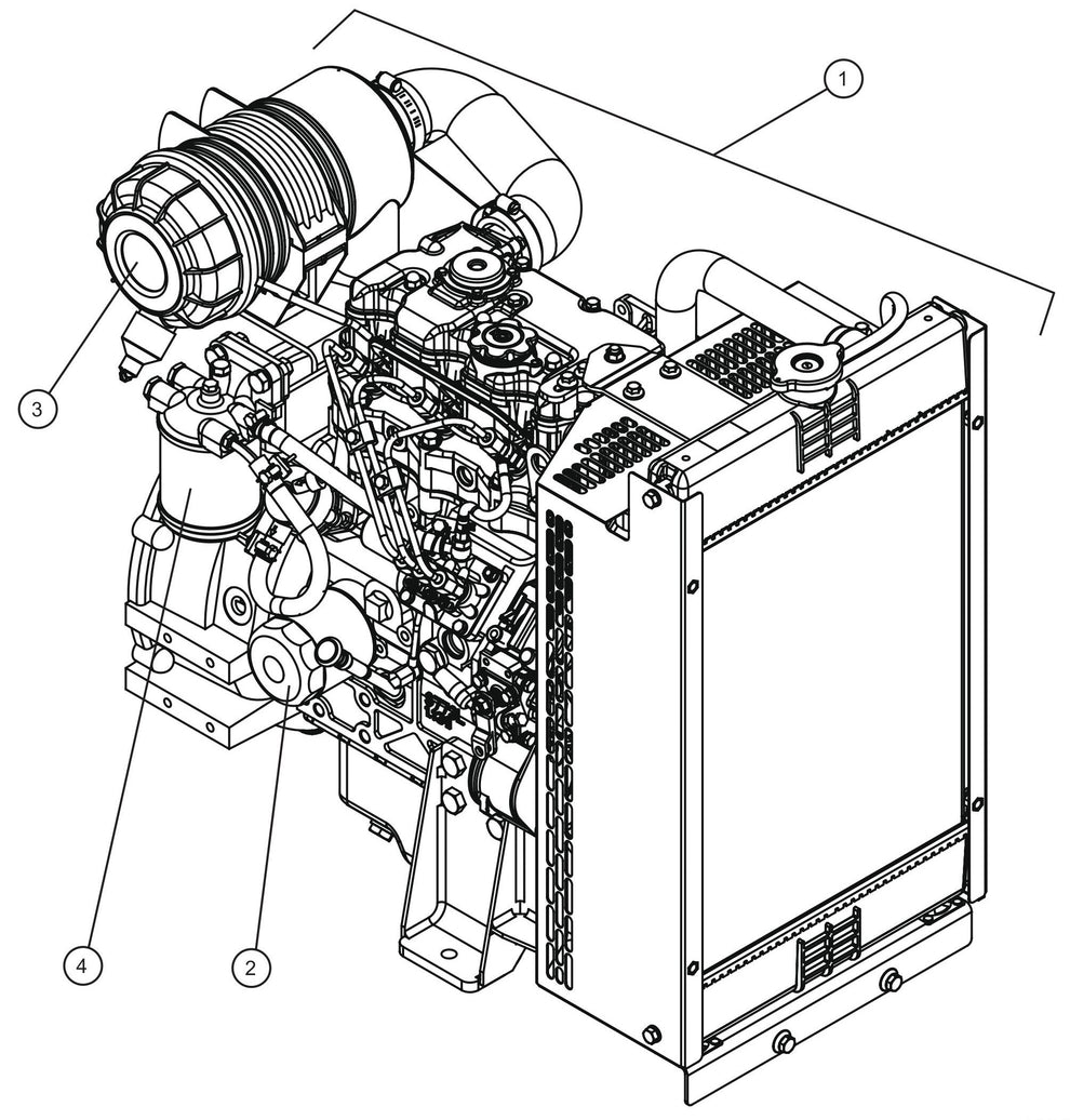 Caterpillar C1.1 50Hz Engine Assembly Parts For CE V-Series Night Lite Pro II (001PRO2VE15, 09-000001 and Up) Light Towers by Allmand