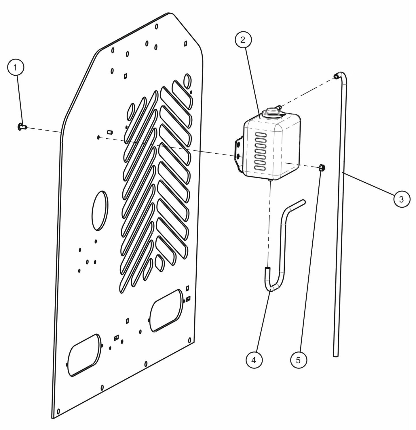 Radiator Overflow Assembly Parts For CE V-Series Night Lite Pro II (001PRO2VE15, 09-000001 and Up) Light Towers by Allmand