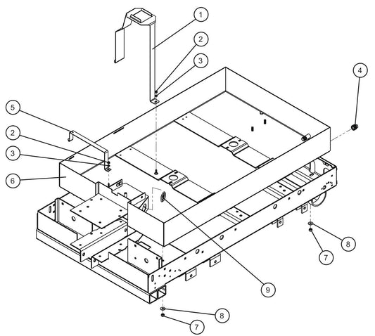 Fluid Containment Tray Assembly Parts For CE V-Series Night Lite Pro II (001PRO2VE15, 09-000001 and Up) Light Towers by Allmand