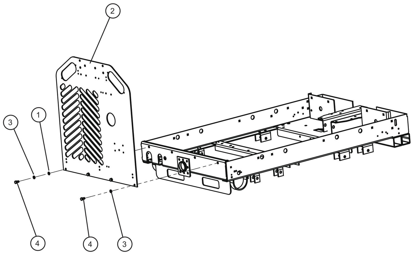 Rear Panel (CAT) Assembly Parts For CE V-Series Night Lite Pro II (001PRO2VE15, 09-000001 and Up) Light Towers by Allmand