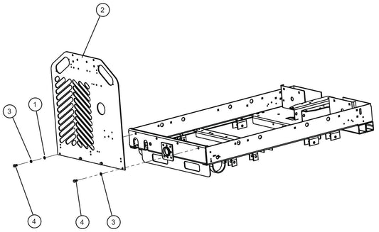 Rear Panel (CAT) Assembly Parts For CE V-Series Night Lite Pro II (001PRO2VE15, 09-000001 and Up) Light Towers by Allmand