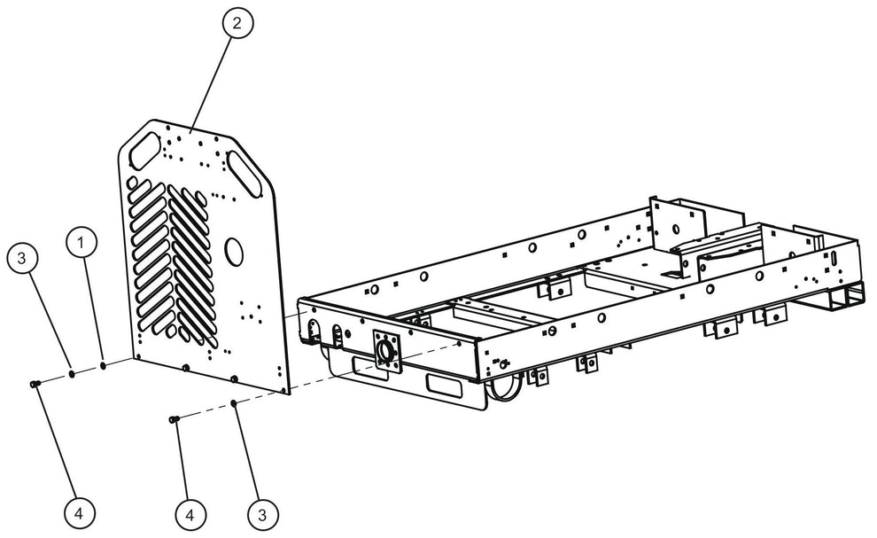 Rear Panel (CAT) Assembly Parts For CE V-Series Night Lite Pro II (001PRO2VE15, 09-000001 and Up) Light Towers by Allmand