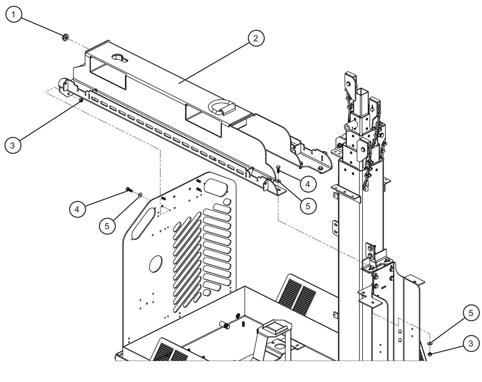 Vertical Tower Trailer Components (3 of 3) Assembly Parts For CE V-Series Night Lite Pro II (001PRO2VE15, 09-000001 and Up) Light Towers by Allmand