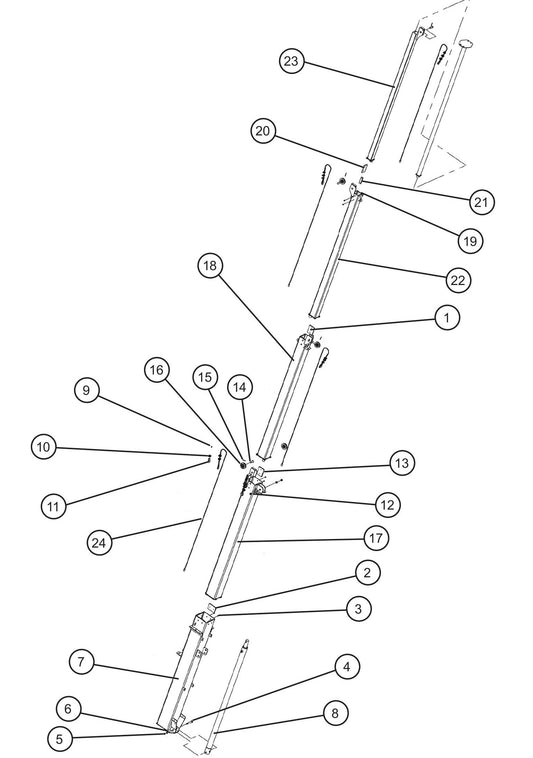 Vertical Tower Components (1 of 6) Assembly Parts For CE V-Series Night Lite Pro II (001PRO2VE15, 09-000001 and Up) Light Towers by Allmand