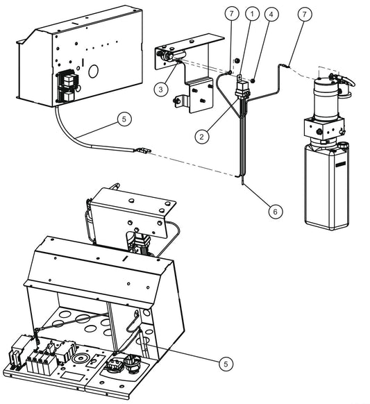 Hydraulic Pump to Key Switch Relay Assembly Parts For CE V-Series Night Lite Pro II (001PRO2VE15, 09-000001 and Up) Light Towers by Allmand