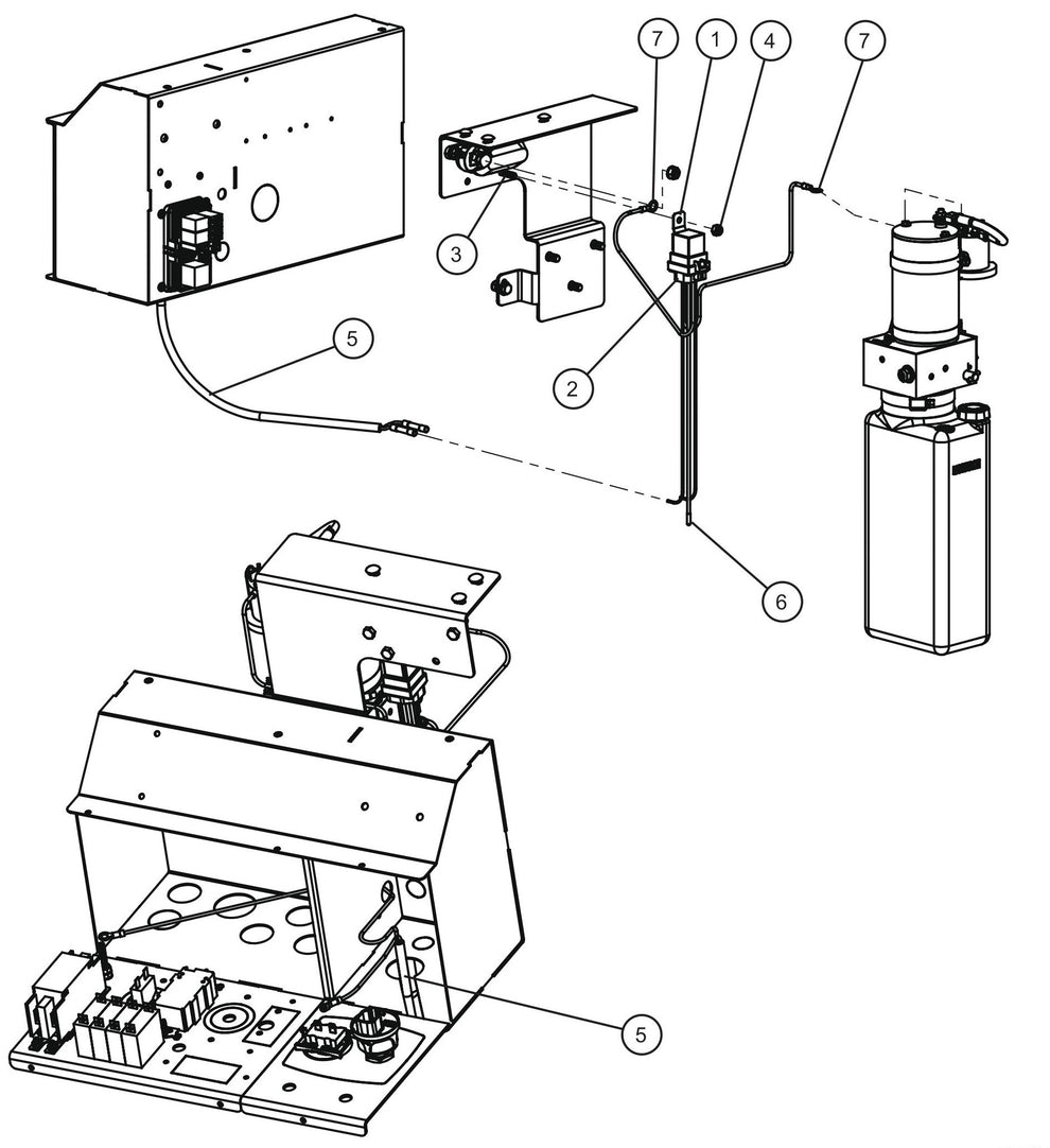 Hydraulic Pump to Key Switch Relay Assembly Parts For CE V-Series Night Lite Pro II (001PRO2VE15, 09-000001 and Up) Light Towers by Allmand