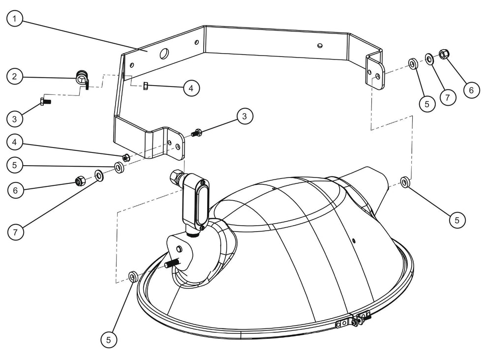 SHO Light Lampholder (2 of 2) Assembly Parts For CE V-Series Night Lite Pro II (001PRO2VE15, 09-000001 and Up) Light Towers by Allmand