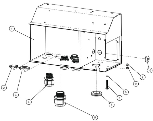 Component Box (2 of 2) Assembly Parts For CE V-Series Night Lite Pro II (001PRO2VE15, 09-000001 and Up) Light Towers by Allmand