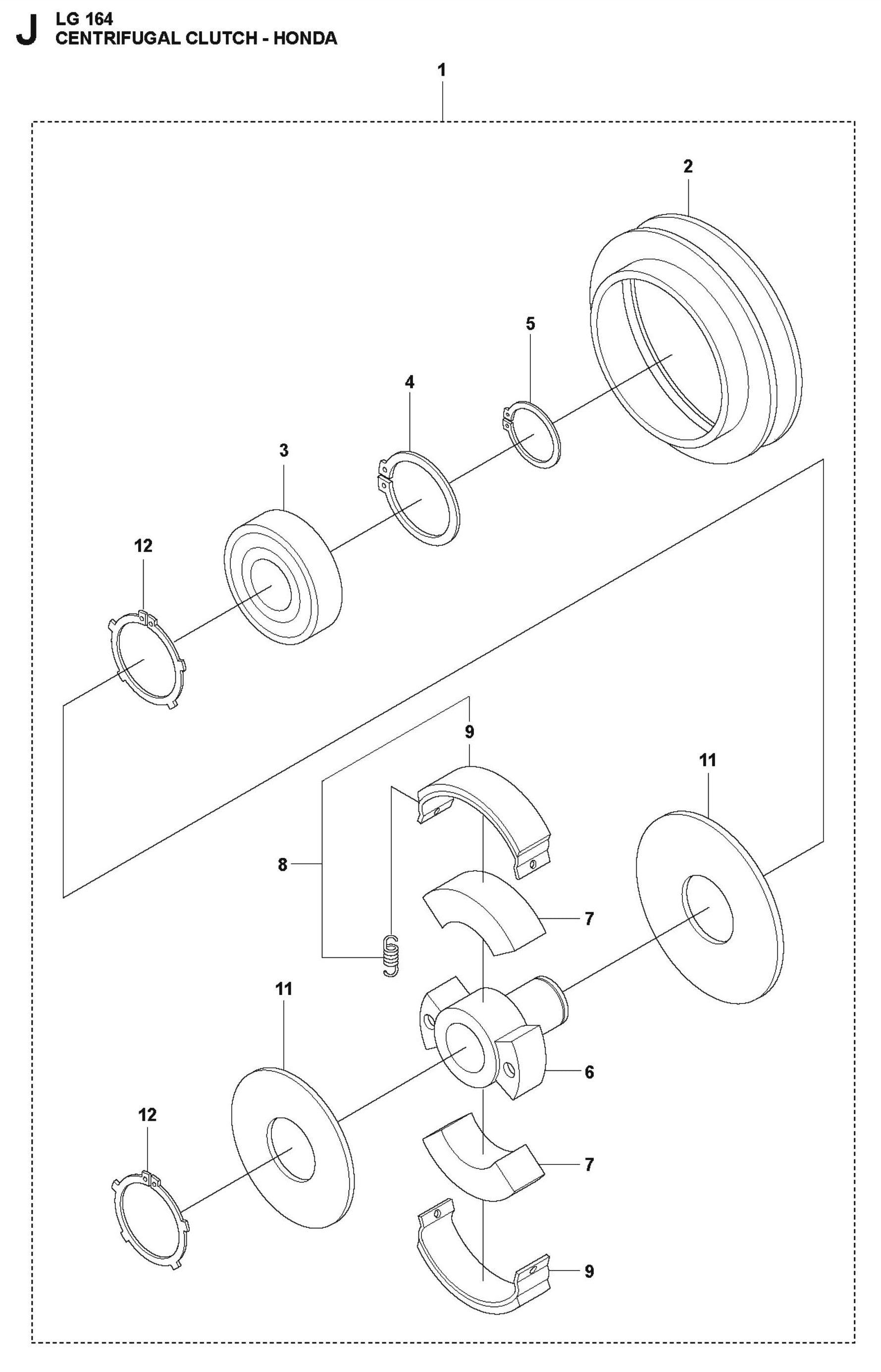 Centrifugal Clutch - Honda Parts For LG 164 Diesel By Husqvarna