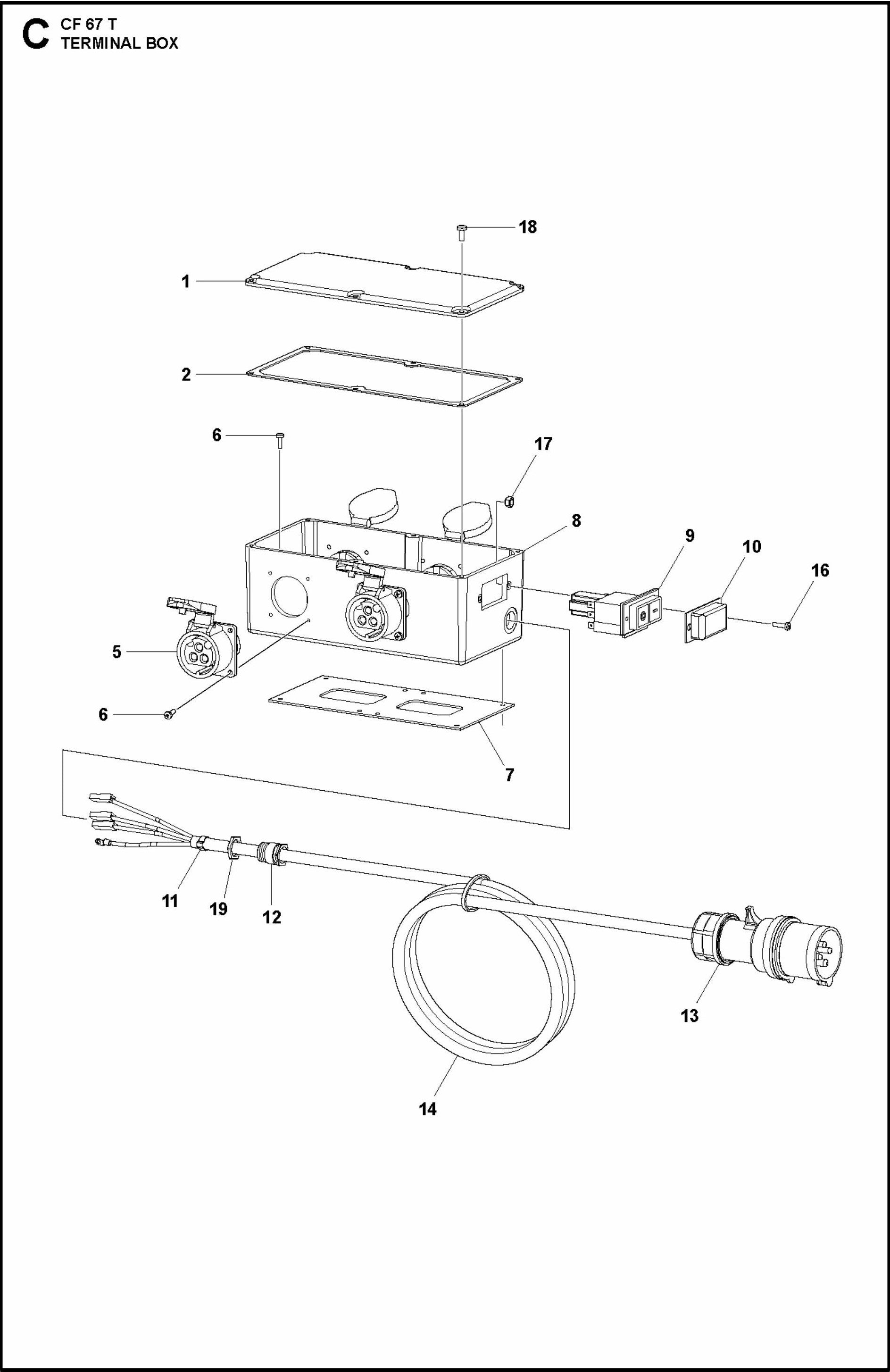 CF 67 T Terminal Box Assembly Parts