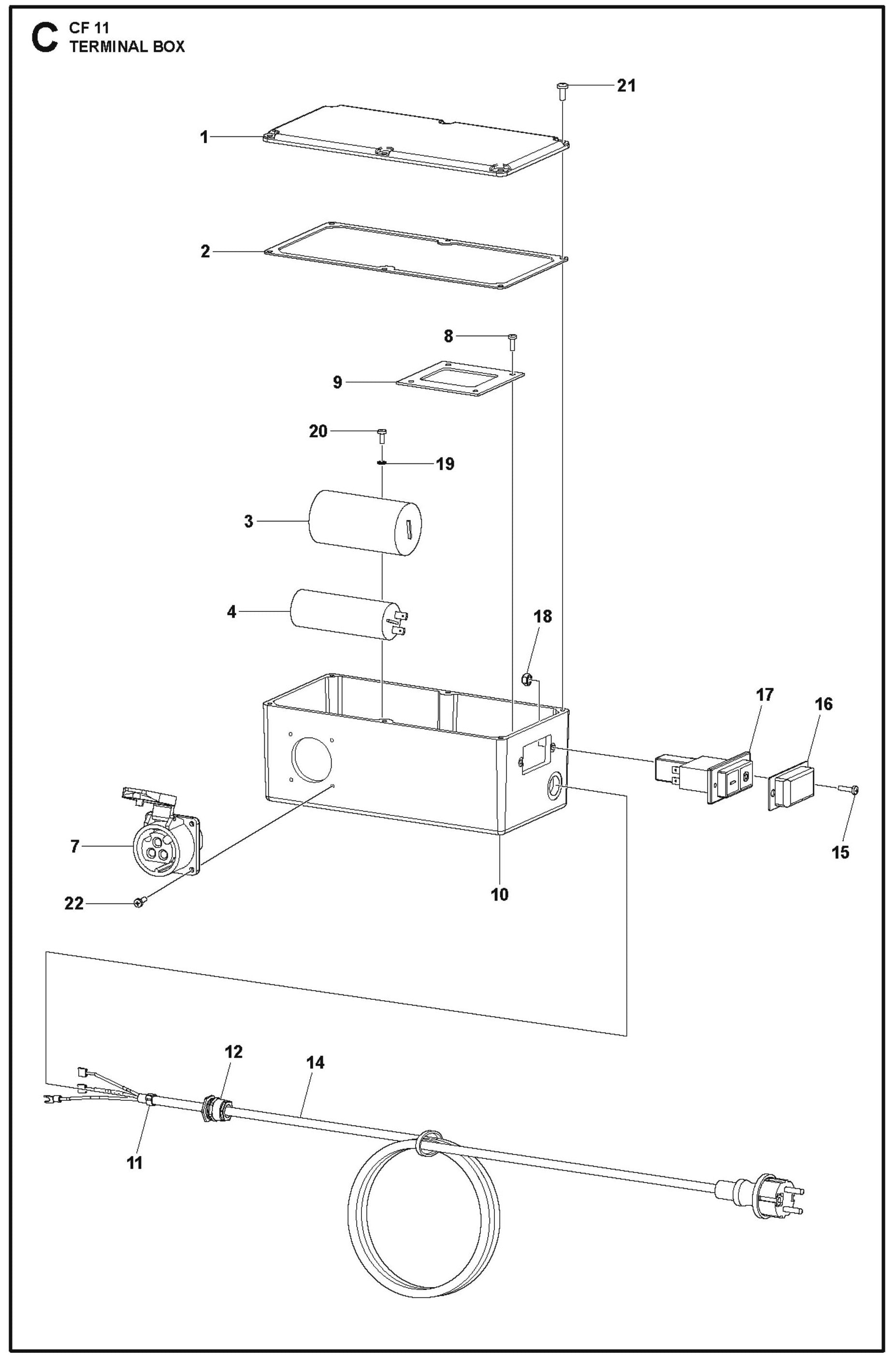 Terminal Box Parts For CF 11 M By Husqvarna