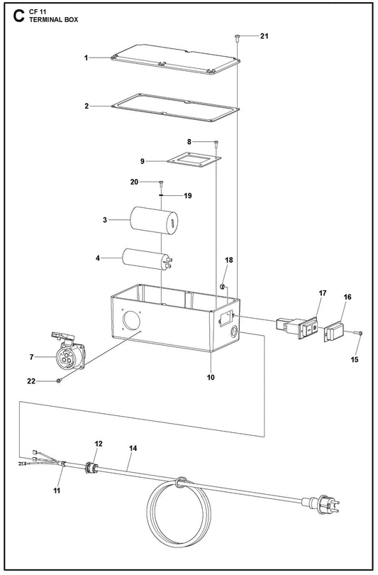 Terminal Box Parts For CF 11 M By Husqvarna