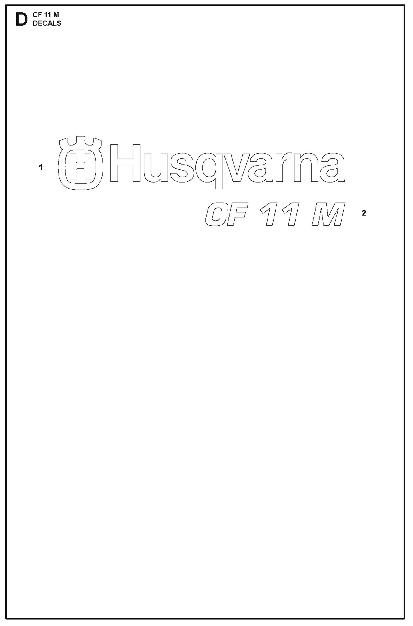 Decals Parts For CF 11 M By Husqvarna