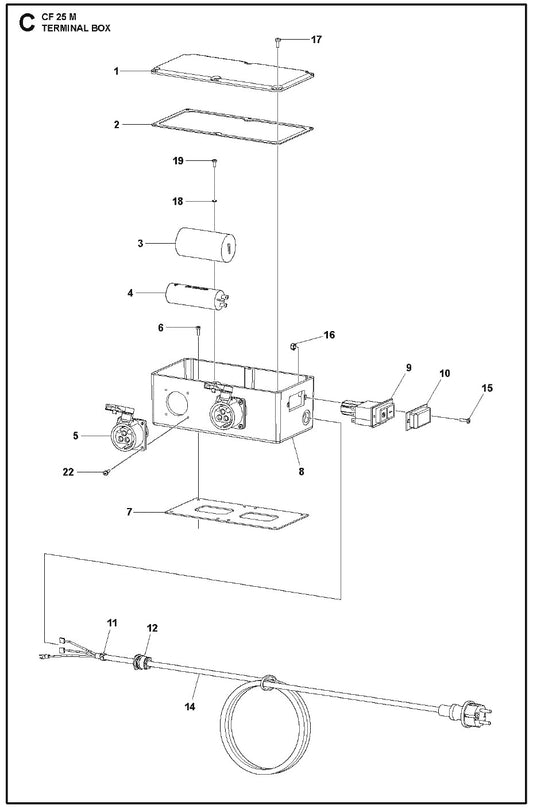Terminal Box Parts For CF 25 M By Husqvarna