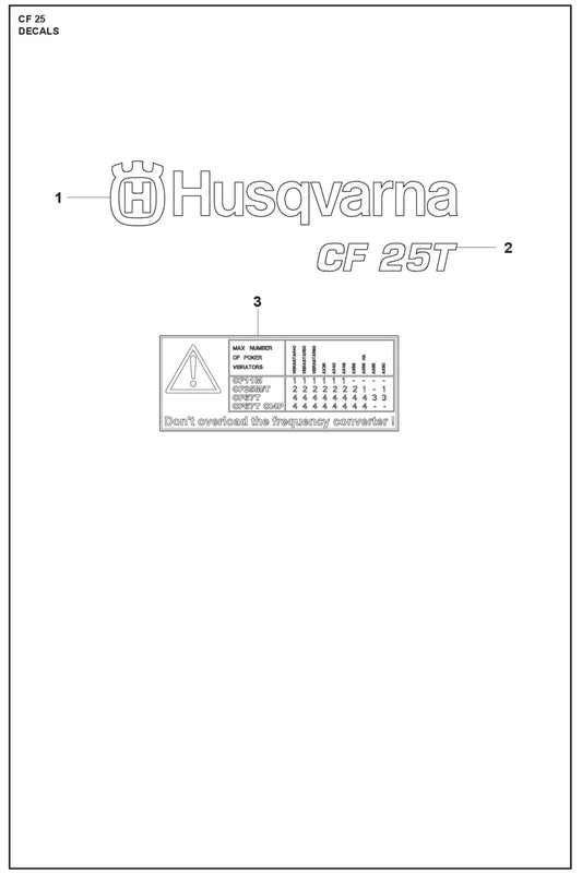 Decals Parts For CF 25 T By Husqvarna