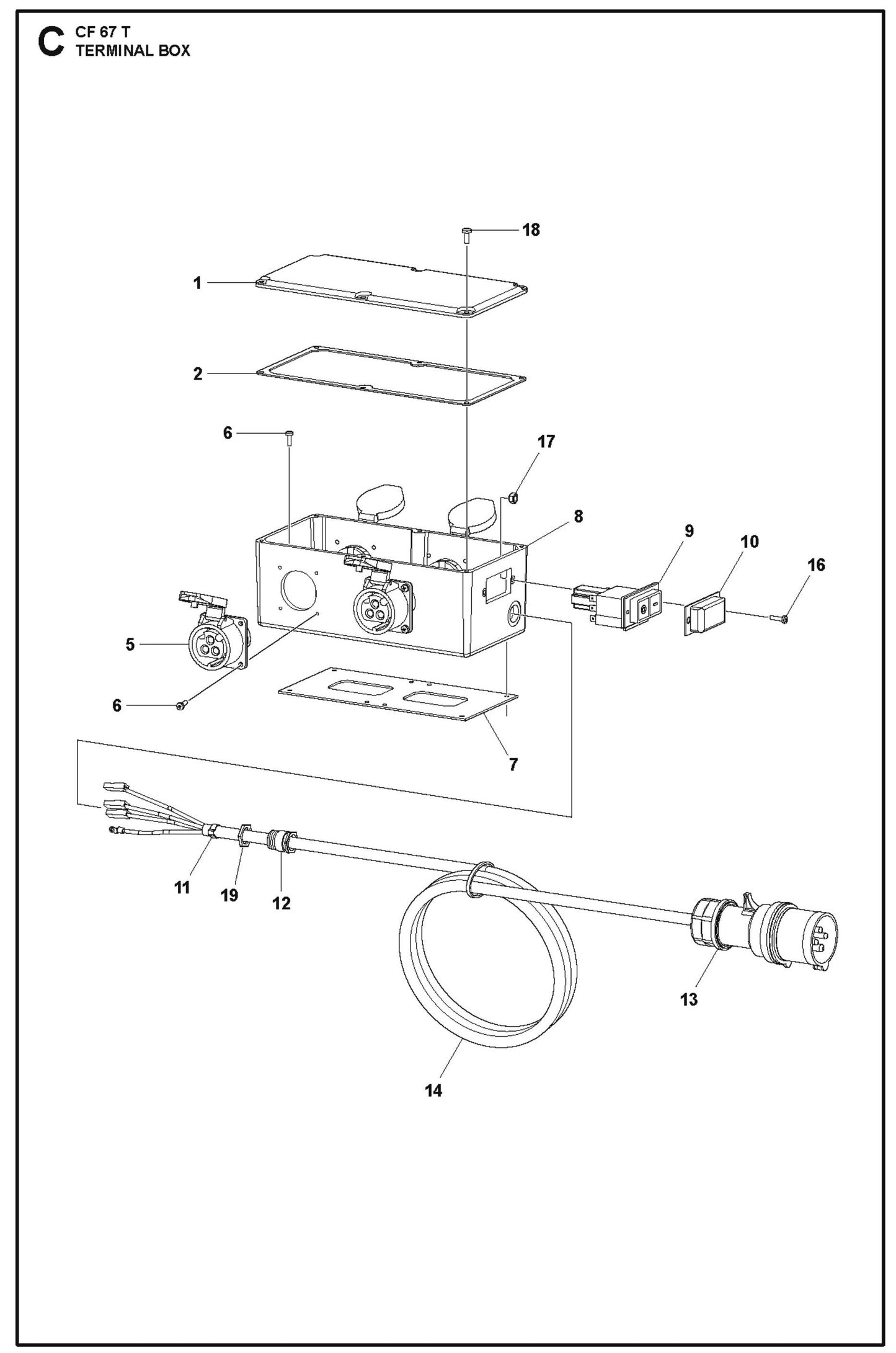 Terminal Box Parts For CF 67 T By Husqvarna