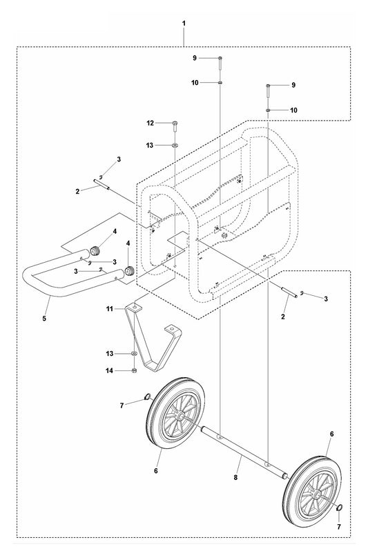 CF 25 M Transport Device Assembly Parts by Husqvarna
