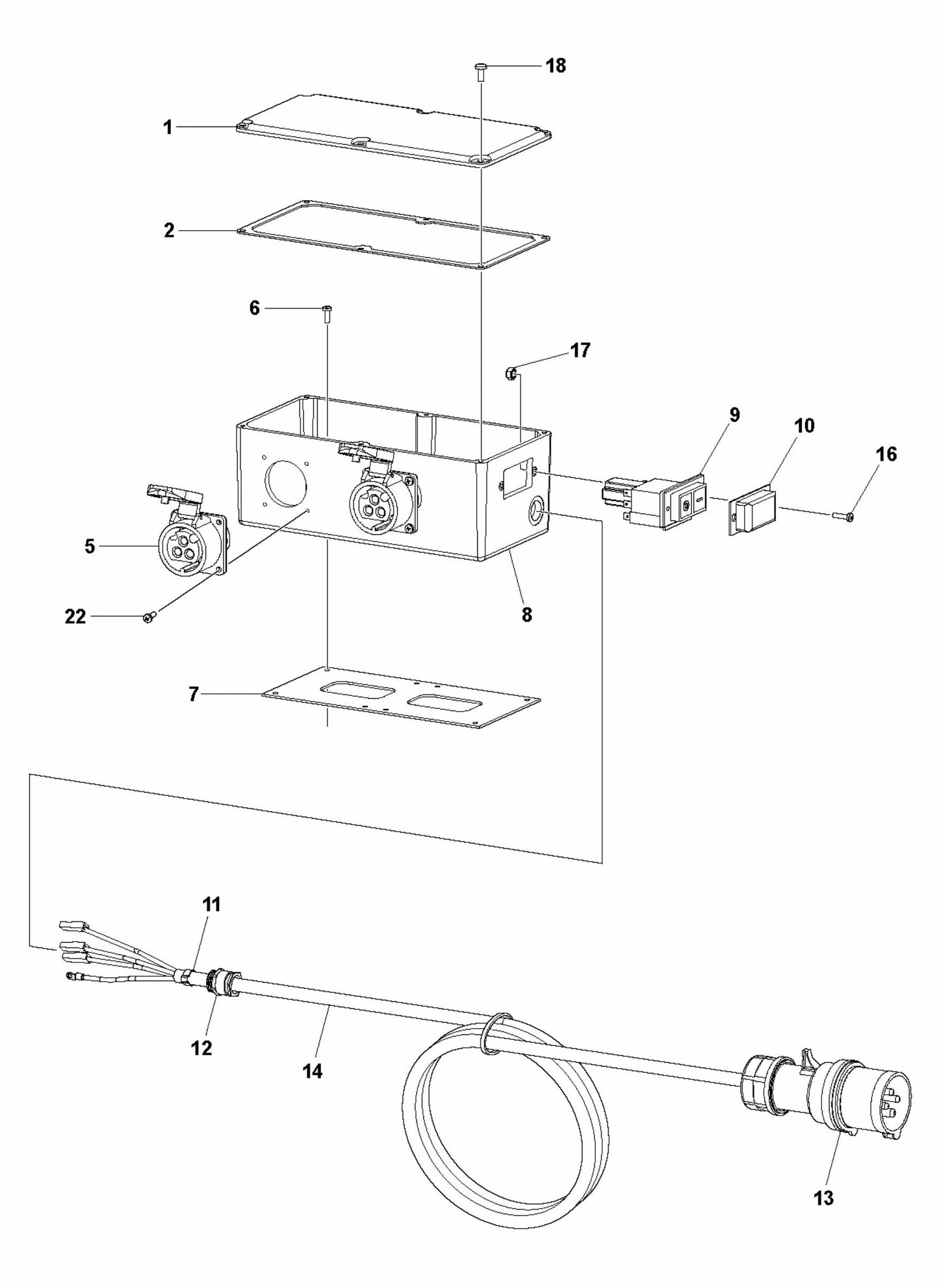CF 25 T Terminal Box Assembly Parts by Husqvarna