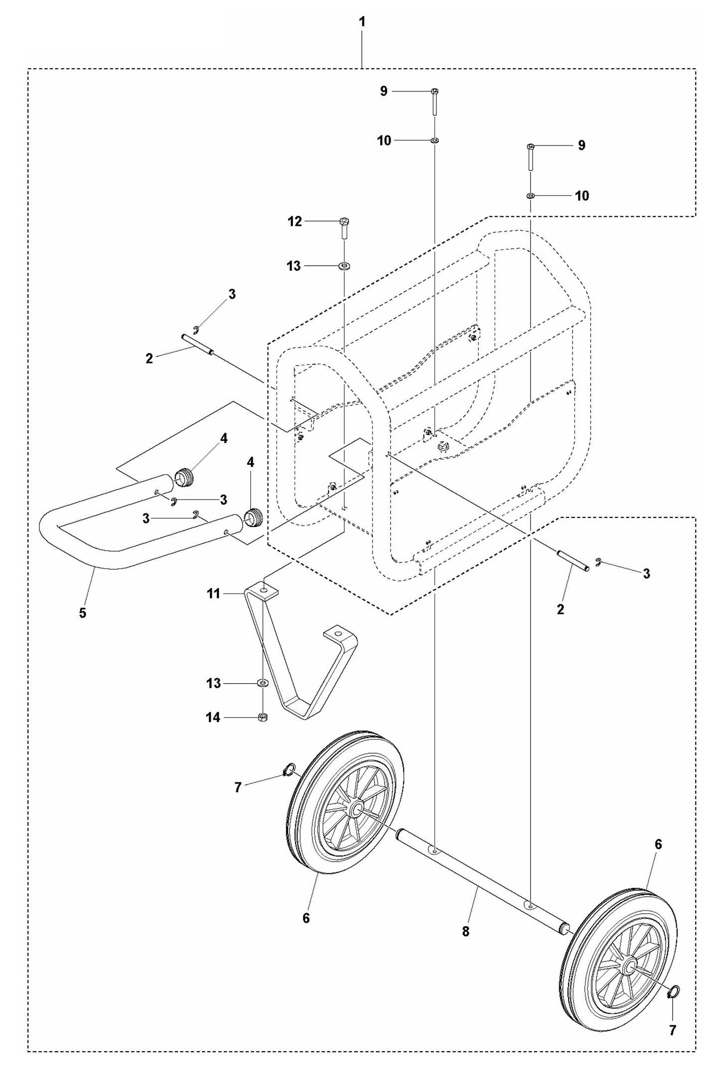 CF 25 T Transport Device Assembly Parts by Husqvarna