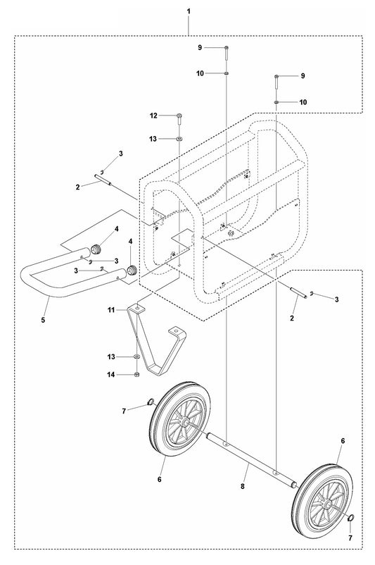 CF 25 T Transport Device Assembly Parts by Husqvarna