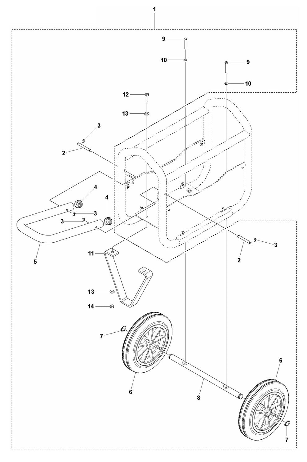 CF 25 T Transport Device Assembly Parts by Husqvarna
