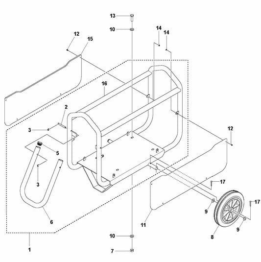 CF 67 T Frame Assembly Parts by Husqvarna