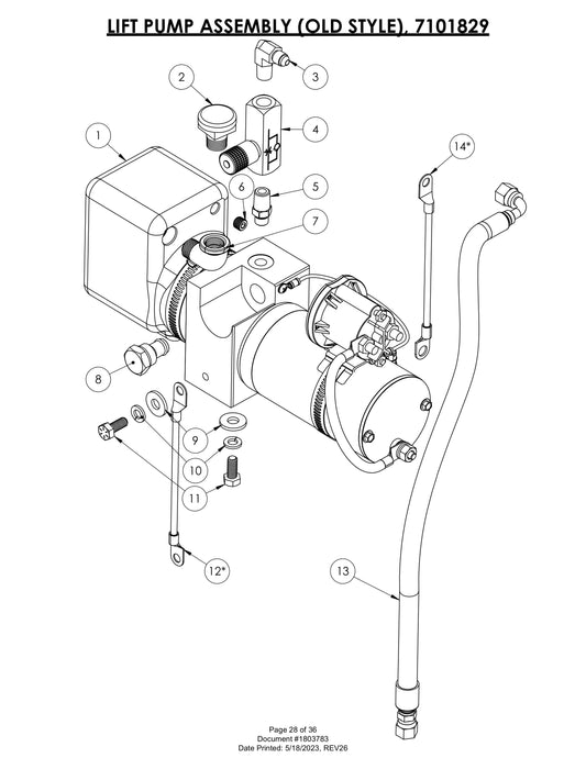 CG-1 Lift Pump Assembly (Old Style) Parts