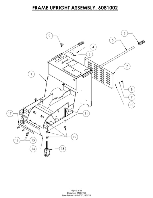 CG-1 Frame Upright Assembly Parts
