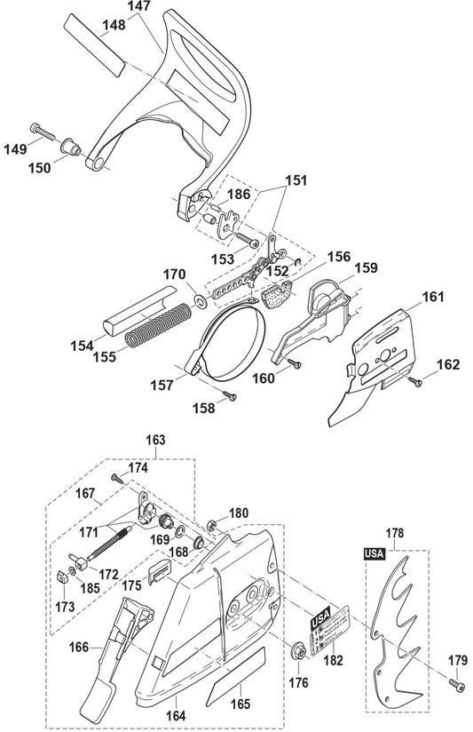 Chain Brake Assembly Parts For  EA7900PRZ1, EA7900PRZ, EA7900PRZ2, EA7901PRZ1 Gas Chain Saw Parts by Makita