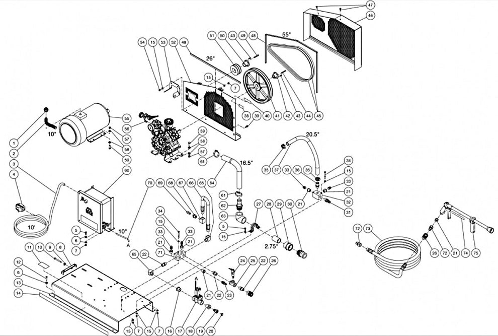 CHV-0525-1ME3 (sn:0-99999999) Frame Assembly Parts by Mi-T-M