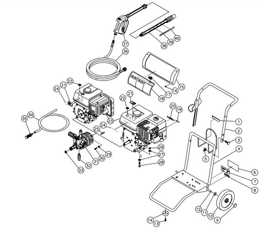 CM-2400-0MVC, CM-2403-0MHC (sn:215704-99999999) Frame assembly Parts by MiTM