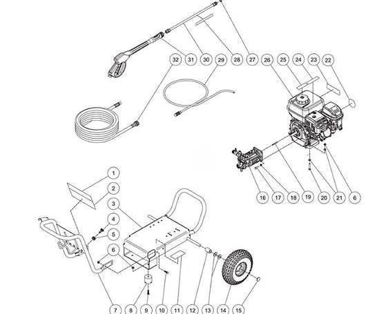 CM-2700-0MLB, CM-2700-0MLB-C, WP-2500-4MHB/4MRB, WP-2700-0MKB/4MHB (sn:10812416-10817968) Frame Assembly Parts by MiTM