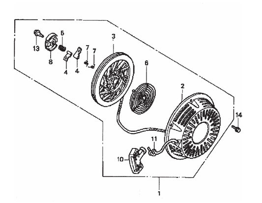 STOW CMS-6S Recoil Starter Assembly Parts
