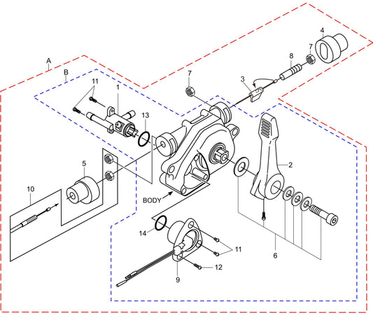 MTX70HD Combination Lever Assembly Parts