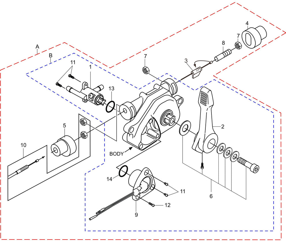 MTX70HD Combination Lever Assembly Parts