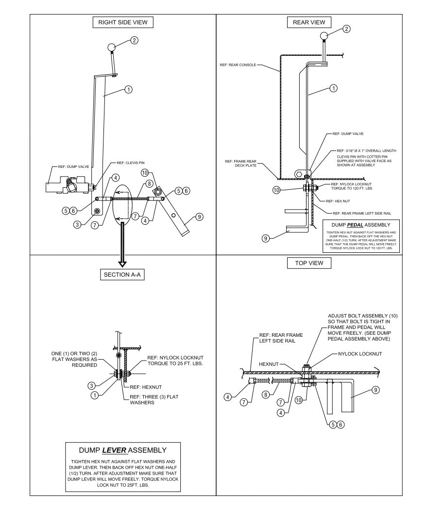 AW16-K, AW21-K, AW16-H, AW21-H &amp; AW16-P Console Mounted Lever Assembly Parts By Allen Engineering