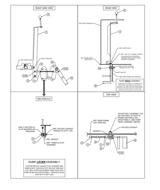 AW16-K, AW21-K, AW16-H, AW21-H &amp; AW16-P Console Mounted Lever Assembly Parts By Allen Engineering