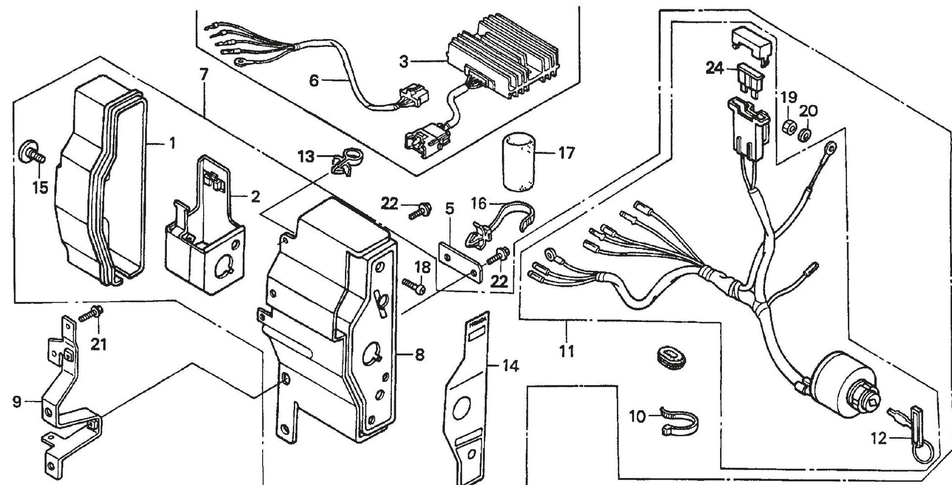Honda GX620TXF2 Engine Control Box Assembly Parts For SP2 Street Pro Series By Multiquip