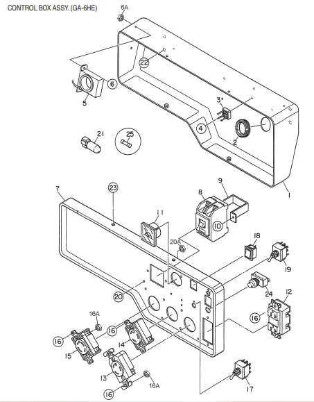GA6HE Control Box Assembly Parts By Multiquip