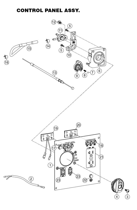 GBX4S, GBX8B GloBug Lighting Control Panel Assembly Parts by Multiquip