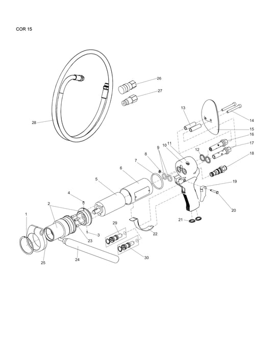 COR 15 Hydraulic Post Drivers Parts By Chicago Pneumatics