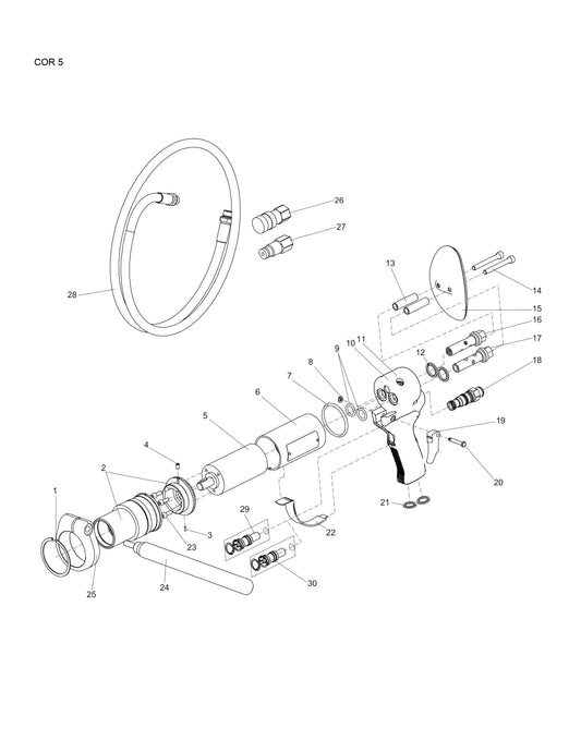 COR 5 Hydraulic Post Drivers Parts By Chicago Pneumatics