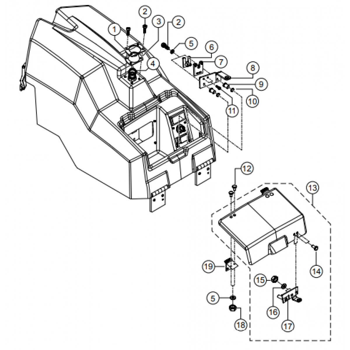 AAAA RX1575- Cover Hood Top Assembly Parts By Multiquip