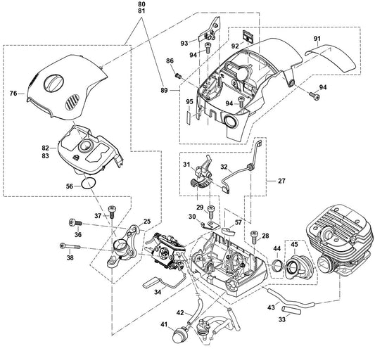 Cover, Air Filter Assembly Parts For EA4300F40B, EA4300FR Gas Chain Saw Parts by Makita