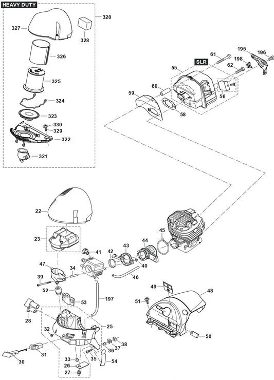 Cover, Air Filter Muffler Assembly Parts For  EA7900PRZ1, EA7900PRZ, EA7900PRZ2, EA7901PRZ1 Gas Chain Saw Parts by Makita