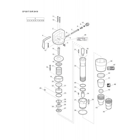 CP 0017 SVR 3H19 Pneumatic Pick Hammer Parts By By Chicago Pneumatics