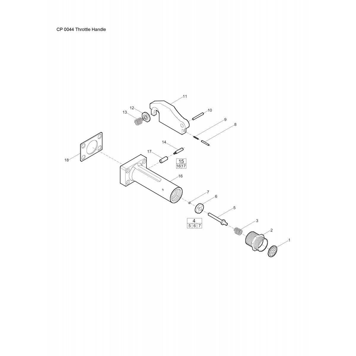CP 0044 Throttle Handle Parts By Chicago Pneumatics