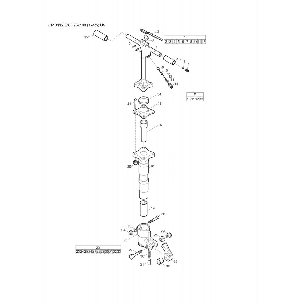 CP 0112 EX H22x82.5 (7⁄8x3¼) US Pneumatic Pick Hammer Parts By Chicago Pneumatics