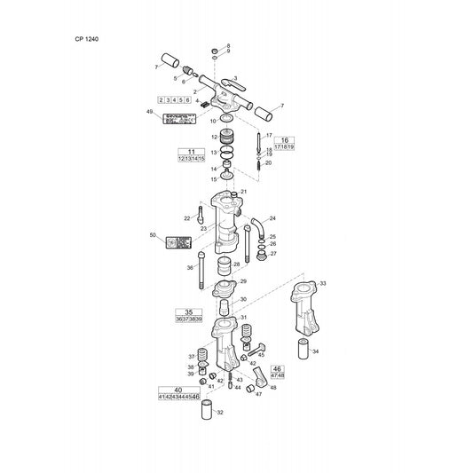 CP 1240 T-Handle Breaker Parts By By Chicago Pneumatics