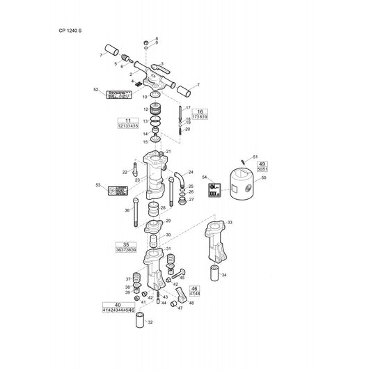CP 1240 S T-Handle Breaker Parts By By Chicago Pneumatics